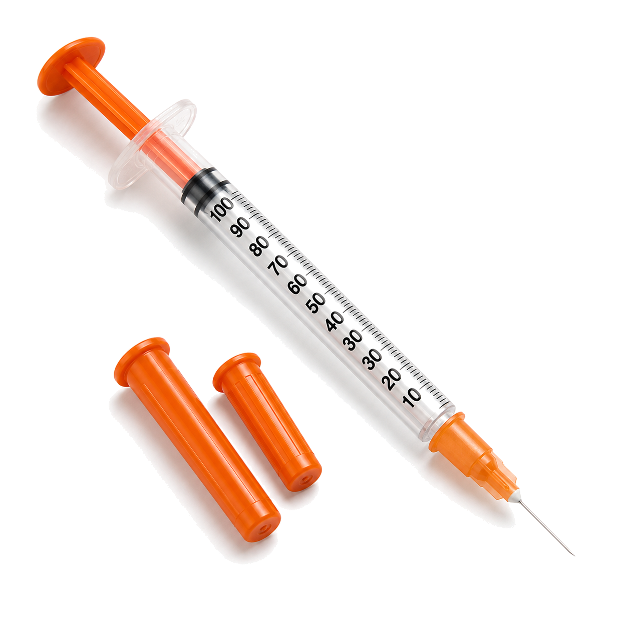 1 mL syringe with plunger pulled back